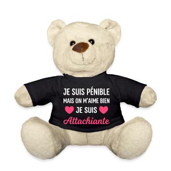 Je suis pénible mais on m'aime bien - Nounours - noir - Devant