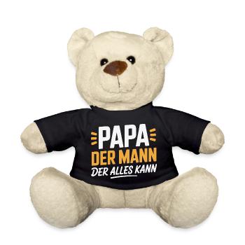 Papa Der Mann Der Alles Kann Geschenk - Teddy - Schwarz - Vorne