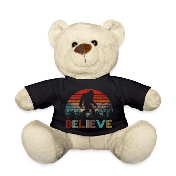 Glauben Sie an Bigfoot Vintage Retro Sasquatch Geschenk - Teddy - Schwarz - Vorne