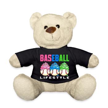 Baseball Lifestyle Cupcakes Sweet - Teddy Bear - black - Front