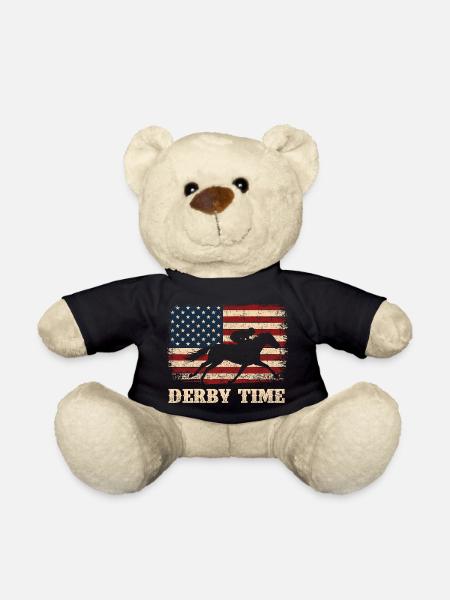 Vollblut-Pferderenn-Derby-Rennbahn-Fan - Teddy - Schwarz