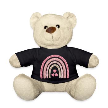 Regenbogen Rosa Strickmuster - Teddy - Schwarz - Vorne