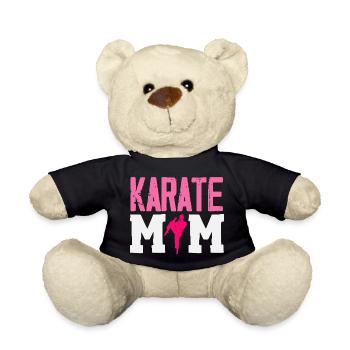 Karate Mama Kampfsport Mutter Kämpferin Pink - Teddy - Schwarz - Vorne