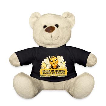 Biene Honig Imker Honigwabe Blumen Wiese Insekt - Teddy - Schwarz - Vorne