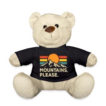 Mountains Please. Outdoor Hiking - Teddy Bear - black - Front