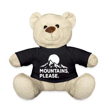 Mountains Please. Outdoor Hiking - Teddy Bear - black - Front