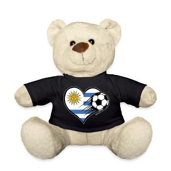 Uruguay Flag Football with Heart - Teddy Bear - black - Front