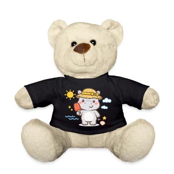 Nilpferd am Strand mit Sorbet - Teddy - Schwarz - Vorne