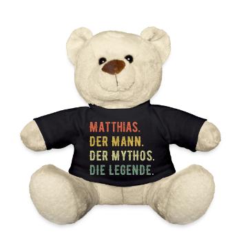Matthias Vorname Der Mann Der Mythos Die Legende - Teddy - Schwarz - Vorne