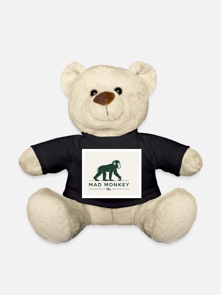 Mad Monkey Vintage Logo Illustration - Teddy Bear - black