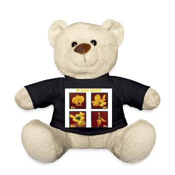 My Social Battery Funny Yellow Tulip Flower  - Teddy Bear - black - Front