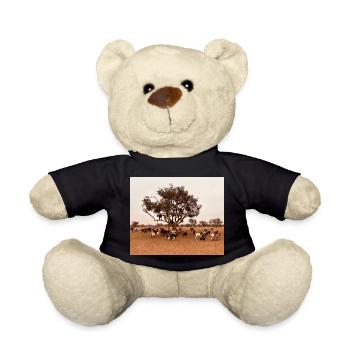 Des chèvres sous un arbre dans la savane - Nounours - noir - Devant
