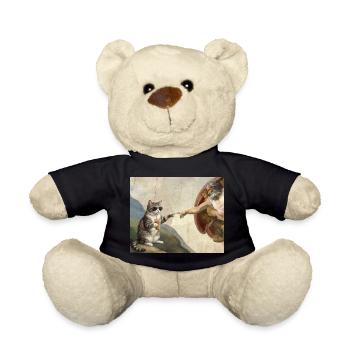 Chat gifle la main de Dieu Mème des chats drôles - Nounours - noir - Devant