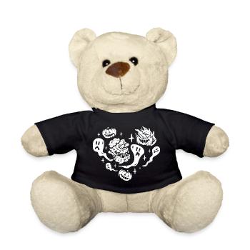 Cœur d’Halloween avec Fantôme Citrouille d’Halloween - Nounours - noir - Devant