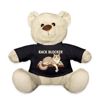 Mahjong Rack Blocker Cat - Teddy Bear - black - Front