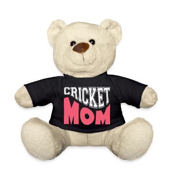 Cricket-Mama Stolz Sport-Mama-Geschenk - Teddy - Schwarz - Vorne