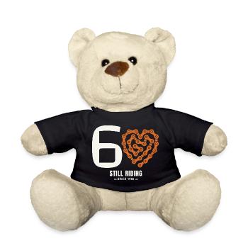 60 Years Bicycle Still Riding Birthday Gift - Teddy Bear - black - Front