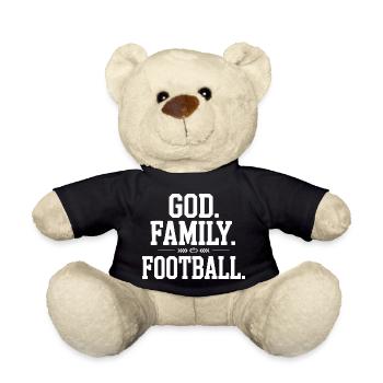 God. Family. Football. - Teddy Bear - black - Front