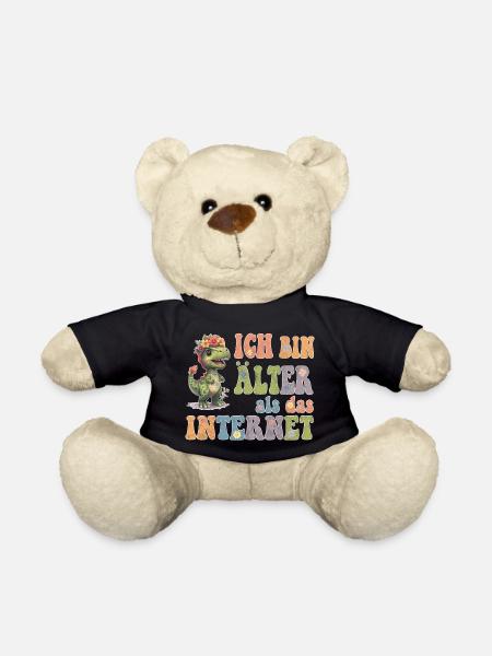 Ich bin älter als das Internet - Hippie Dino  - Teddy - Schwarz