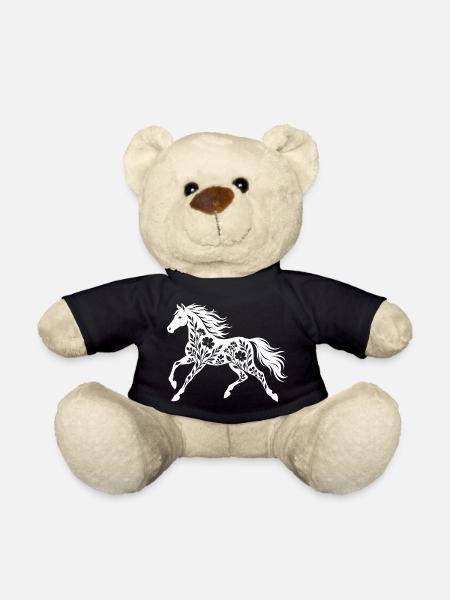 Blumenpferd Silhouette - Teddy - Schwarz