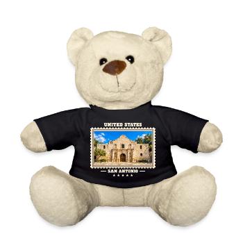 Vereinigte Staaten San Antonio Vintage Reisemarke - Teddy - Schwarz - Vorne