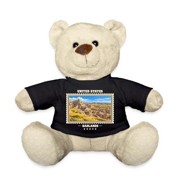 Vereinigte Staaten Badlands Vintage Reisemarke - Teddy - Schwarz - Vorne