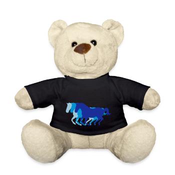 Trois chevaux au galop - Equitation - dressage des - Nounours - noir - Devant