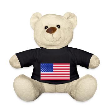 USA Flagge - Teddy - Schwarz - Vorne