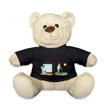 Treasure hunter in nice weather metal detector - Teddy Bear - black - Front
