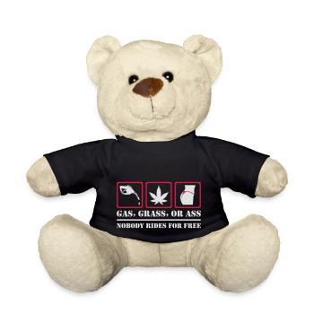 Nobody Rides For Free - Teddy Bear - black - Front
