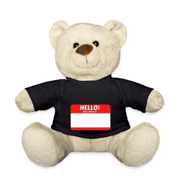 Hello My Name Is ... - Teddy Bear - black - Front