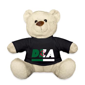 Algeria flag DZA flag - Teddy Bear - black - Front