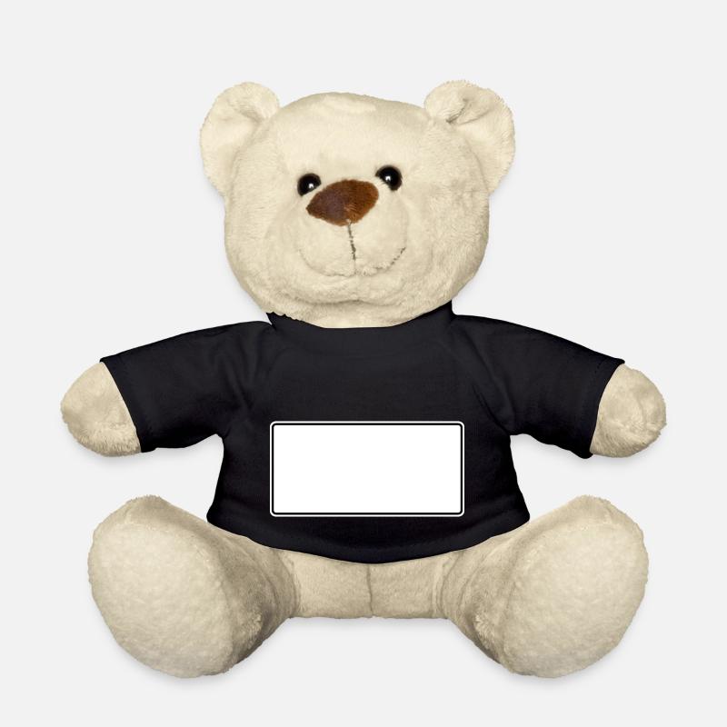 Hohes Ortsschild Vorlage zum selbst gestalten - Teddy - Schwarz
