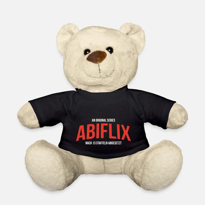 Abi Tshirt - Abiflix Abitur & Netfliks - Teddy - Schwarz