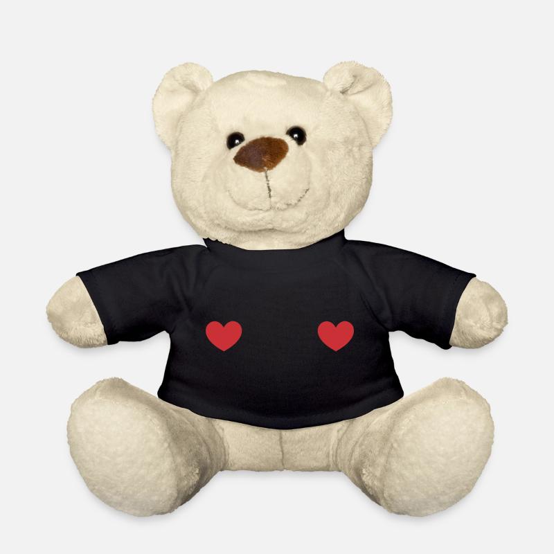 BREAST HEART - Teddy Bear - black