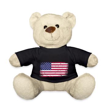 drapeau des Etats Unis - Nounours - noir - Devant