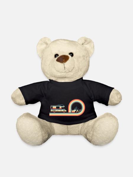 Camping Car Retro Style Camping Lovers Campfire Ad - Nounours - noir