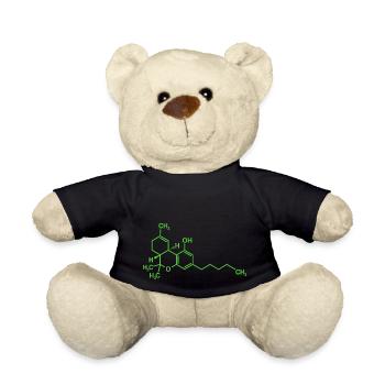 Tetrahydrocannabinol THC Molekül - Teddy - Schwarz - Vorne