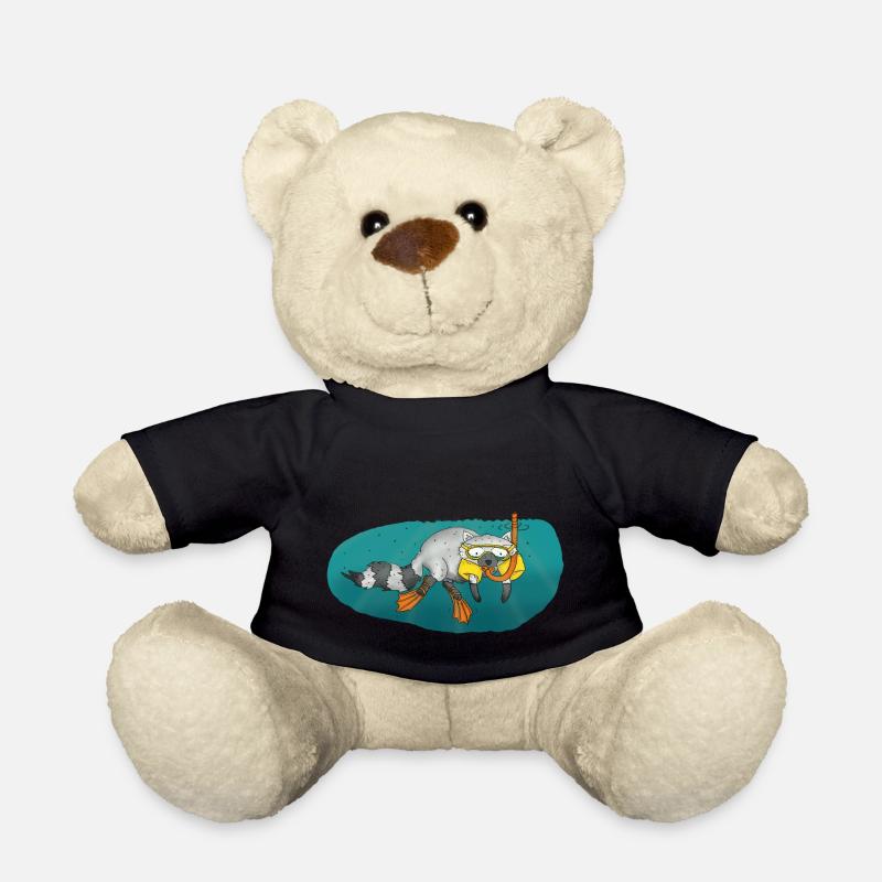 waschbär tauchen schnorcheln diving - Teddy - Schwarz