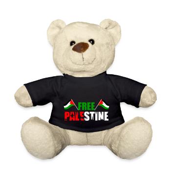 Free Palestine Support & Gaza Freedom Vintage - Teddy Bear - black - Front
