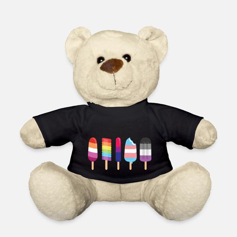 LGBT Eis Regenbogen Flagge Gleichberechtigung - Teddy - Schwarz