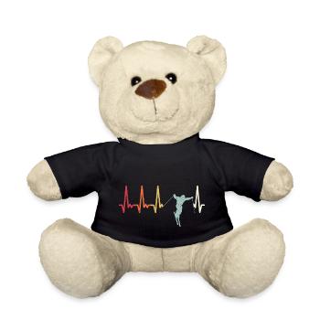 Retro Skifahrer Herzschlag Ski Rhythmus Skifahren - Teddy - Schwarz - Vorne