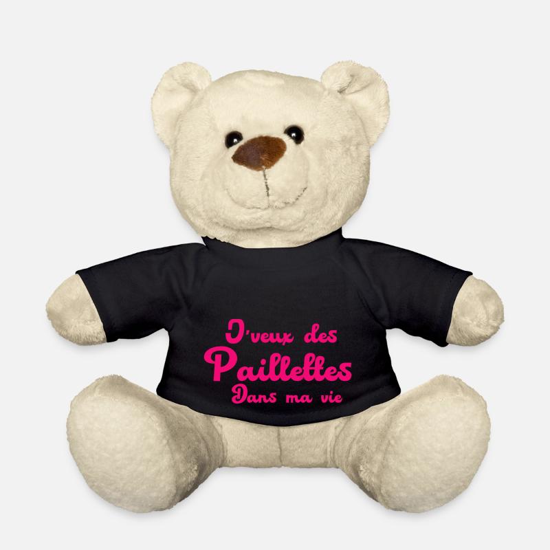 J'veux des paillettes dans ma vie - Nounours - noir