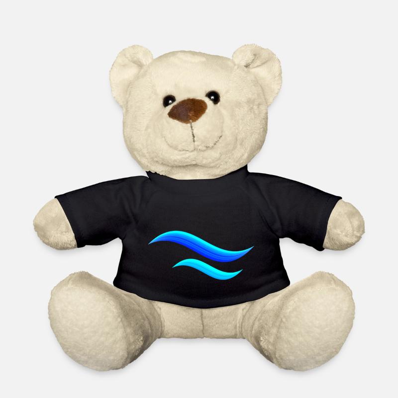 Blaue Wellen Wasser Zeichen Symbol Meer Shirts etc - Teddy - Schwarz