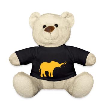 Banana Elephant Silhouette Fruit - Teddy Bear - black - Front