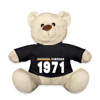 vintage 1971 - Teddy Bear - black - Front