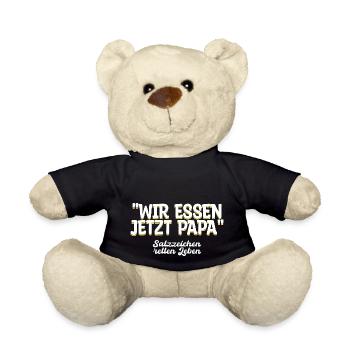 Wir essen jetzt Papa Geschenk - Teddy - Schwarz - Vorne