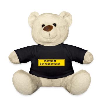 Schnapsdrossel Schanps Geschenk Geschenkidee Malle - Teddy - Schwarz - Vorne