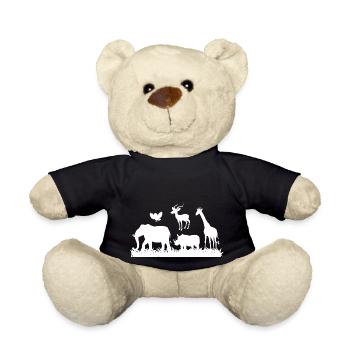 Safari Zoo Animals Wildlife - Teddy Bear - black - Front