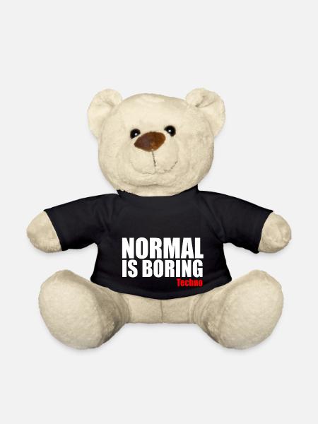 Normal ist langweiliges Techno-Zitat - Teddy - Schwarz